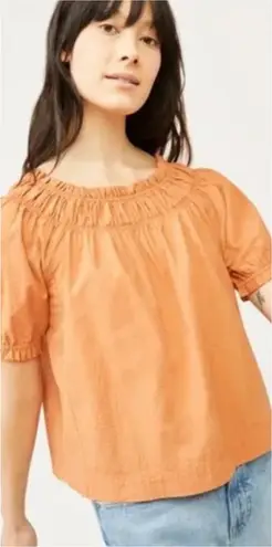 Bundle of 2 Free Assembly Orange & Yellow Gingham Puff Sleeve Tops Size XL