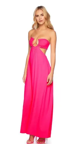 Susana Monaco u wire cut out maxi dress in shocking pink size XS