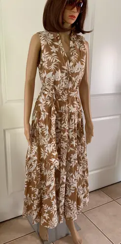 Elie Tahari Tawny Printed LinenTiered Dress With Belt
