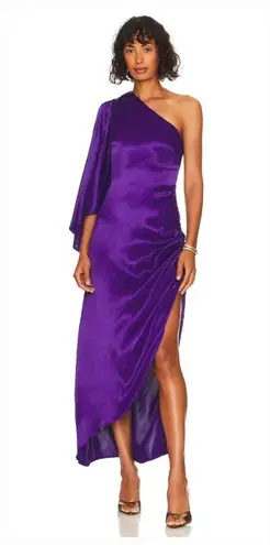 L'Academie Sawyer Midi Dress in Deep Purple Small