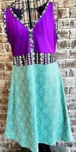 Marmot NWT Becca Dress Girls Large Clear Sky Frolic Bright Violet Sleeveless