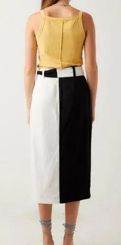 {S} R. G. Kane Hanna Split Midi Belted Pencil Skirt Black