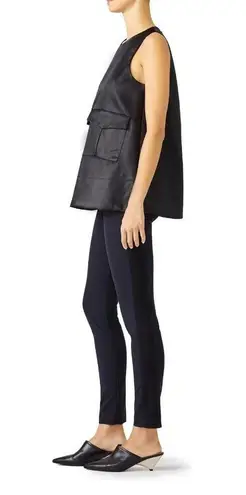 Carven Sleek Pocket Top Black Womens Size 38 US 6