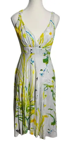 Jams World Babydoll Water Color Floral Midi Dress Women S Daisy Made in USA Y2K - Image 1