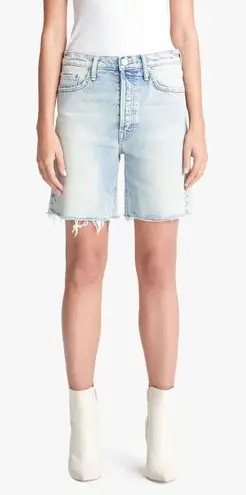 MOTHER The Tripper Cutoff Fray Denim Jean Shorts Skating On Thin Ice 26 Blue