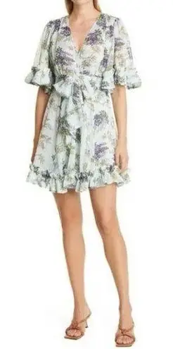 byTiMo Ruffle Chiffon Floral Print Mini Dress in Wallpaper Size S NWT