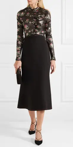 Aquazzura Fellini women’s leather-trimmed black suede pointed-toe pumps IT 37