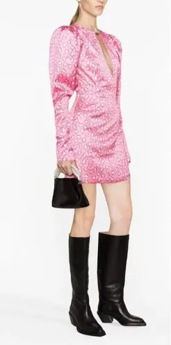 ROTATE BIRGER CHRISTENSEN Heart Satin Mini Dress Bubblegum Pink Womens Size 10