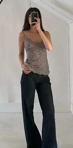 Cosabella Pret A Porter Lace V Neck Camisole in Incenso/Stone Size M