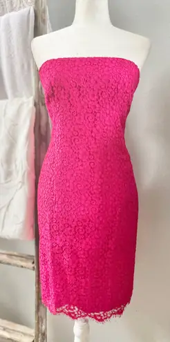 David Meister | Womens Hibiscus Lace Formal Wedding Prom Strapless Bodycon Dress (4) 124D1