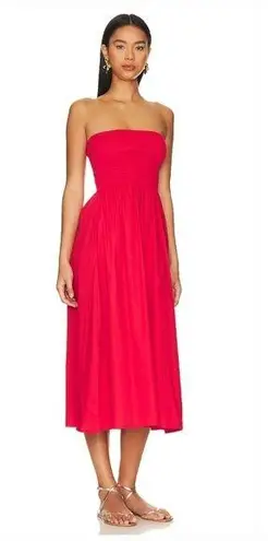 Faithfull the Brand Madella Midi Dress in Cherry Tomato