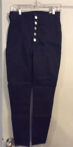 Denim Blvd New NWT High Waist button front Skinny Jeans Raw hem Juniors Size 9