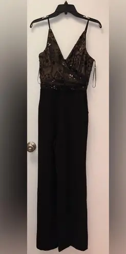 Dress the Population NWOT Trystan sleeveless sequin black jumpsuit, small