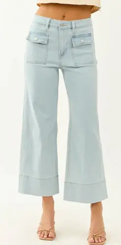 Mica Denim Light Wash Wide Leg Stretch Jeans High Rise Soft Stretchy 29 Blue