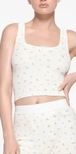 SKIMS Women’s Cotton Rib Cropped Tank Tops XXS & Legging XS Marigold Rosebud