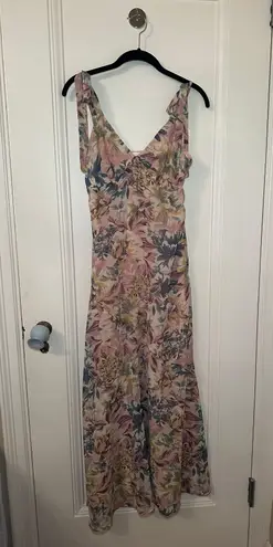 Melrose and Market Floral Printed Maxi Dress with Tie Straps