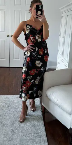 Emma & Michele Satin Midi Dress