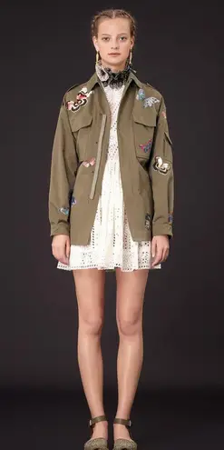 Valentino Garavani Valentino studded green suede and leather ankle-wrap espadrille sandal size 37