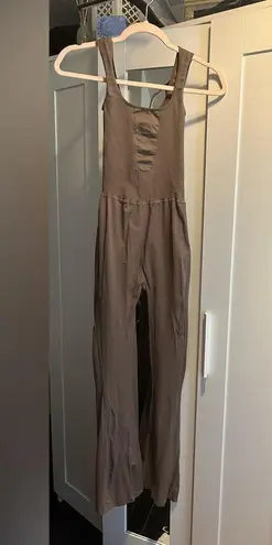 NWOT Free People Good Karma Flared Onesie in mushroom. $128 retail Brown Size undefined