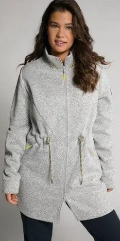 Ulla Popken Women's Grey Anchor Badge Knit Fleece Sweater Jacket Size undefined