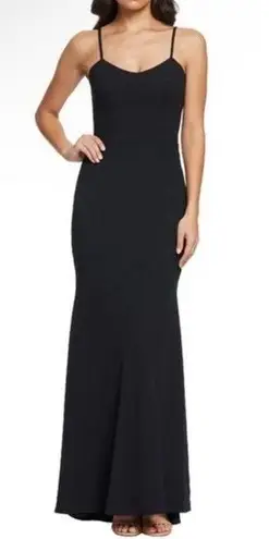 Dress the Population Jodi V Back Trumpet Hem Maxi Gown Black