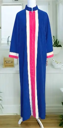 Vanity Fair Vintage Robe Velour Housecoat Nightgown Loungewear L Large 12