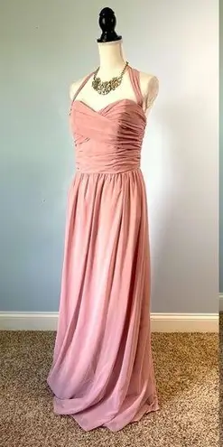 Alfred Angelo  | Pink Sweetheart Halter Maxi Gown Sz 12