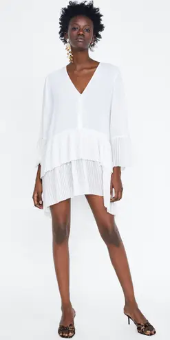 ZARA White Pleated Shirt Dress Size XS - $23 (54% Off Retail) - From Nancy