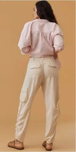 Anthropologie  Linen Relaxed Cargo Pants Slouchy Utility Boho Lagenlook Baggy XS - Image 1