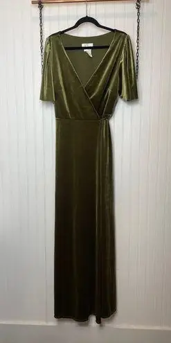 Sorella Vita NWT 9660 Velvet Velour Green Wrap Maxi Dress Bridesmaid Size 12