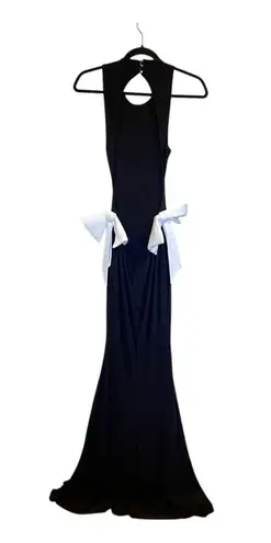 Club L By Your Side Cut Out Maxi Bow Monochrome Dress Size 4