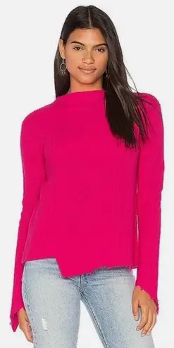 Generation Love Generation Love Sadie Cashmere & Wool Asymmetric Sweater Hot Pink Medium