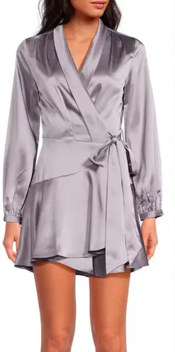 Lucy Paris NWOT Adonia Satin Wrap Dress in Lavender Women’s size Small