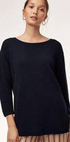 Wilfred Silk Cashmere Black Ribbed Sweater