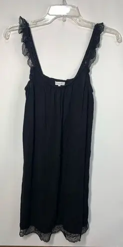 Crescent , black tank, nightgown lace detail, size small 