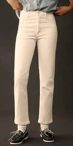 MOTHER The Tomcat High Waisted Jeans in Wash Cream Puffs Size US 26 White