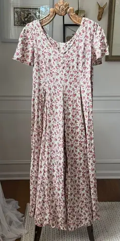 Vintage 90s Jeffrey & Dara Floral Print Wide Leg Jumpsuit 12 Petite Pink Size 12P