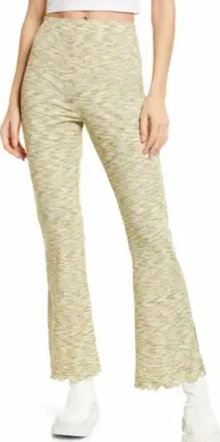 Lisa Says Gah Lisa Says Gah Josie Ribbed Space Dye Flare Pants Honeydew Green Size Small