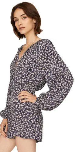 Polo Ralph Lauren Long Raglan Sleeves Floral Crepe Romper size 14 NWT Blue