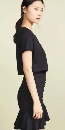 Veronica Beard Pima Cotton Ruched Black Mini Dress Womens Small