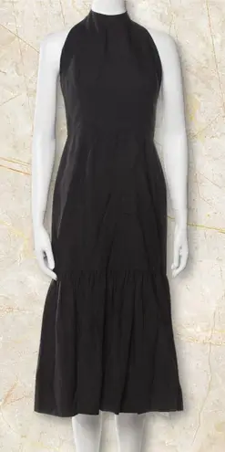 REBECCA VALLANCE Black Tiered Midi Dress Size Medium / US 6 / UK 10