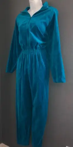 Vintage Blue California ROC  Velour Long Sleeve Jumpsuit Jumper Women’s Medium