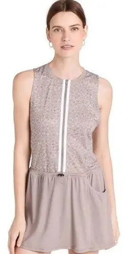 Varley Lagoda Womens Tennis Dress Taupe Cluster Leopard large