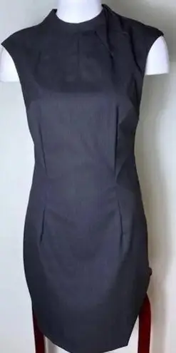 United Colors Of Benetton Stile Benetton Stripe Black Charcoal Sheath Midi Dress Size Small Sleeveless