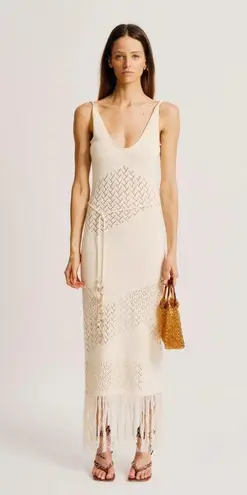 Torn By Ronny Kobo Ronny Kobo Petra Knit Tank Midi Dress Natural Womens Size Medium