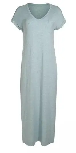 Peruvian Connection Malibu Cotton Modal Jersey Knit Maxi T-Shirt Dress: Seafoam