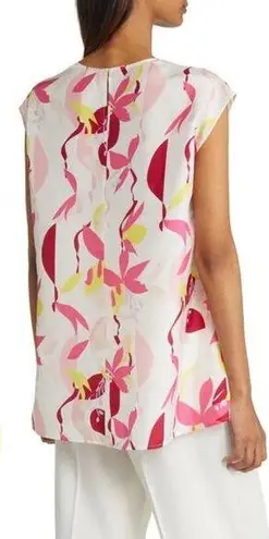 Hugo Boss Silk Floral Sleeveless Abstract V Neck Iore Lightweight Top 8