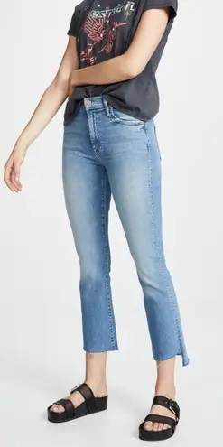 Mother The Insider Crop Step Fray Hem Jeans Thrilling Shots Size 24 Blue