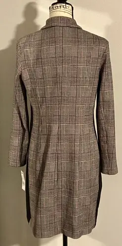 Donna Morgan NWT Plaid Double Breasted Blazer Coat Dress With Pockets