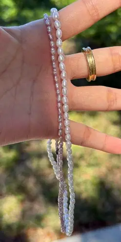 Brand new S925 baby freshwater pearls /Rice pearls necklace in White&Rose Color